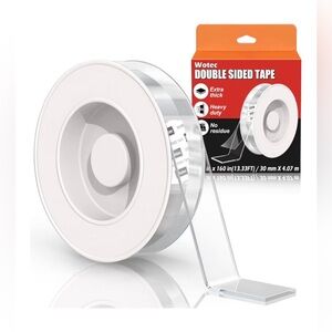 Extra Large Double Sided Tape Heavy Duty Removable 1.18 Inch x 160 Inch, Clear